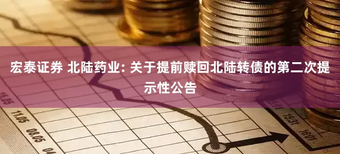 宏泰证券 北陆药业: 关于提前赎回北陆转债的第二次提示性公告